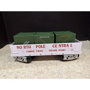 Lionel North Pole Central Gondola Car w/ 3 Christmas Cargo Crates 7-11729 Train
